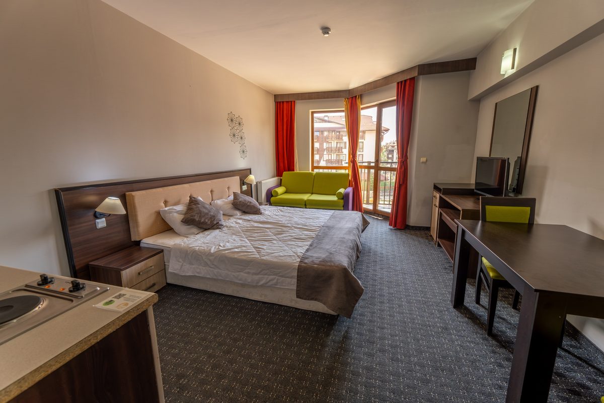 One of the existing studio rooms at the Guinness Hotel as it is today